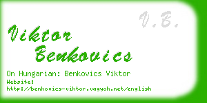 viktor benkovics business card